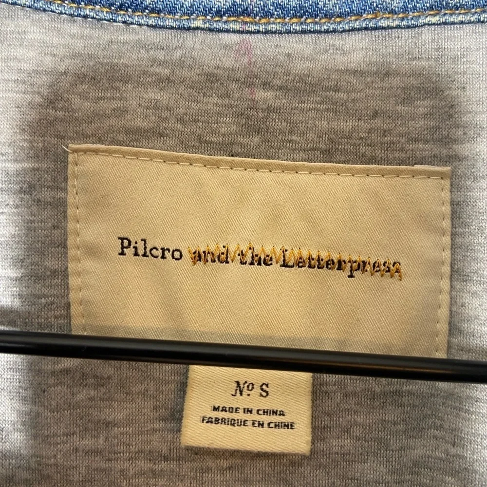 Pilcro and the Letterpress Anthropologie Sherpa & Denim Trucker Jacket S